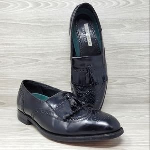 FLORSHEIM Imperial Mens 10.5 D Tassle Kiltie Wingtip Slip On Loafers Black 92257